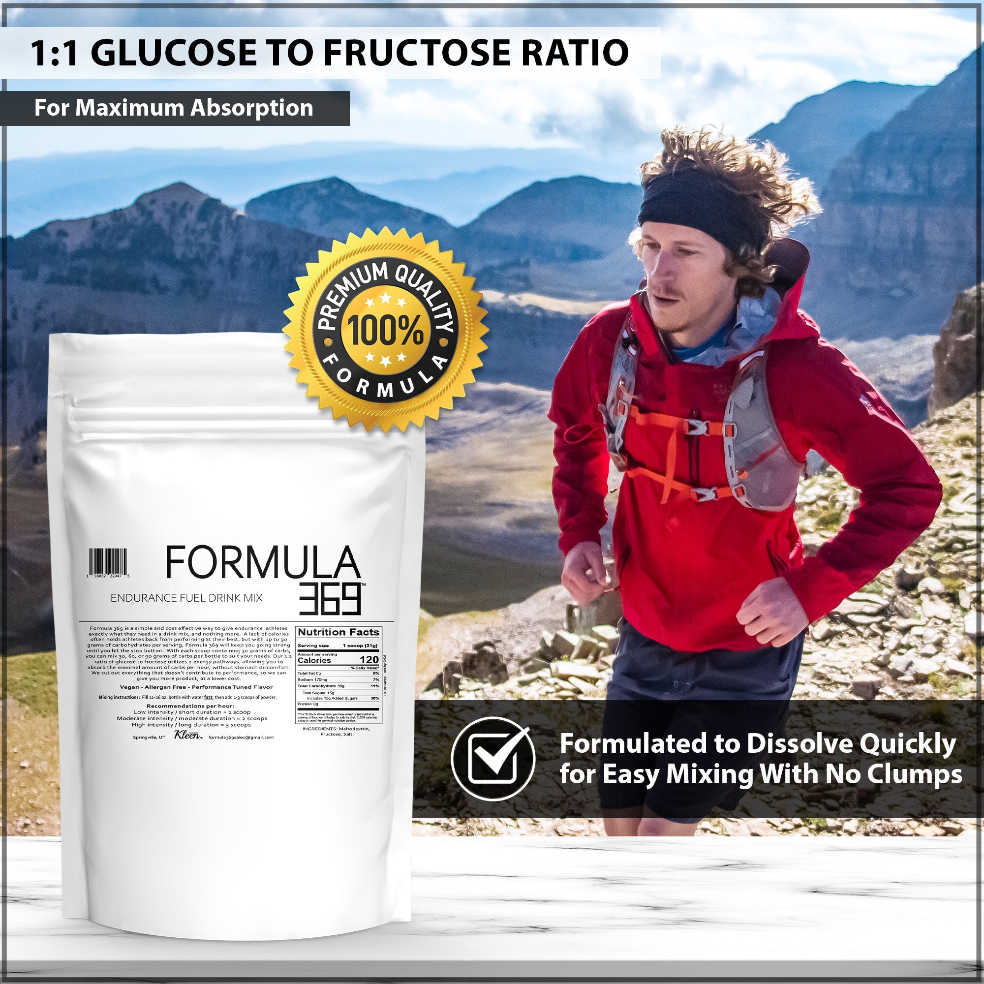 5 pounds, 73 servings - Formula 369 Endurance Fuel Drink Mix