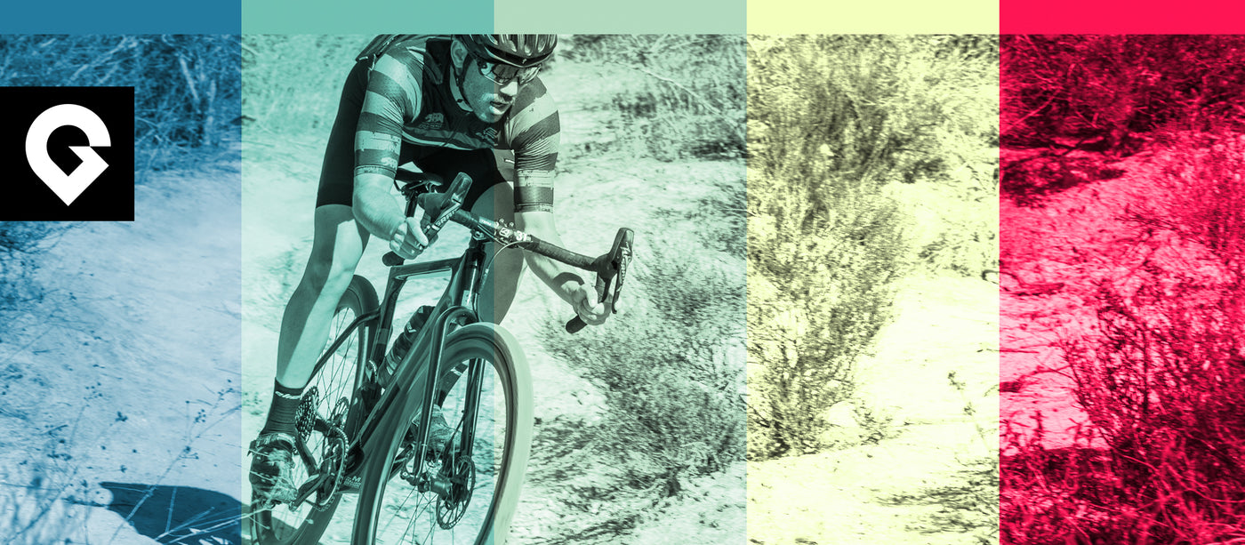 multicolored bicycle rider