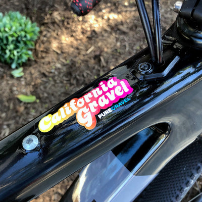 California Gravel Sticker on a bike