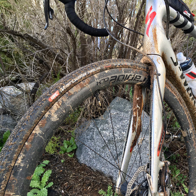 IRC Marbella bicycle tire on a muddy bike